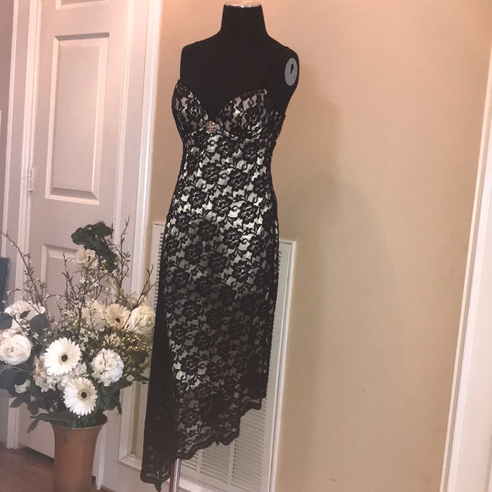 WHBM Black lace cocktail dress